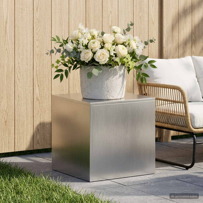 vidaXL Plant Stand Silver 40 x 40 x 40 cm Steel