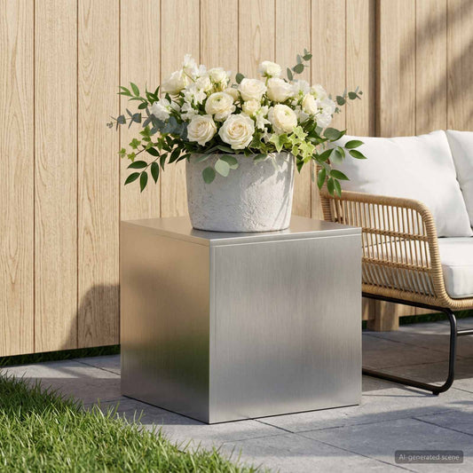 vidaXL Plant Stand Silver 40 x 40 x 40 cm Steel