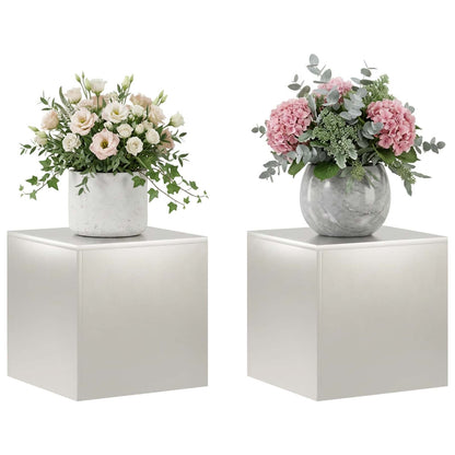 vidaXL Plant Stand 2 pcs Silver 40 x 40 x 40 cm Steel