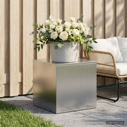 vidaXL Plant Stand Silver 40 x 40 x 40 cm Steel