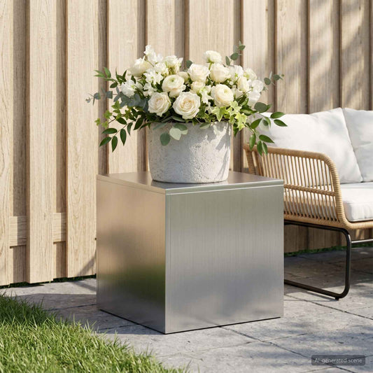 vidaXL Plant Stand Silver 40 x 40 x 40 cm Steel