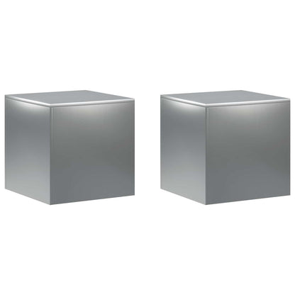 vidaXL Plant Stand 2 pcs Silver 40 x 40 x 40 cm Stainless Steel