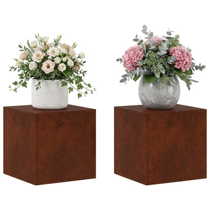 vidaXL Plant Stand 2 pcs Rusty 40 x 40 x 40 cm Weathering Steel