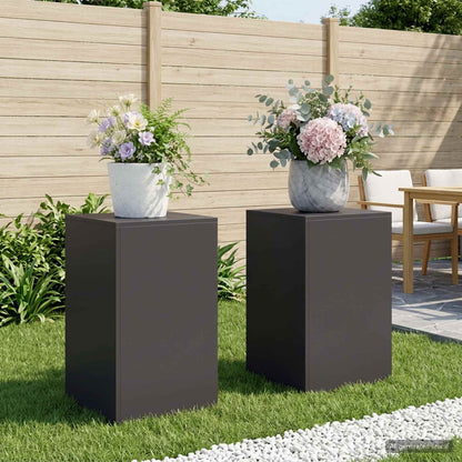 vidaXL Plant Stand 2 pcs Black 40 x 40 x 60 cm Steel