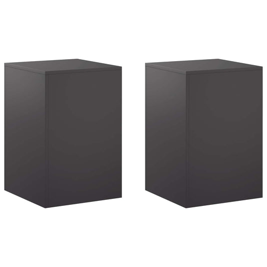 vidaXL Plant Stand 2 pcs Black 40 x 40 x 60 cm Steel