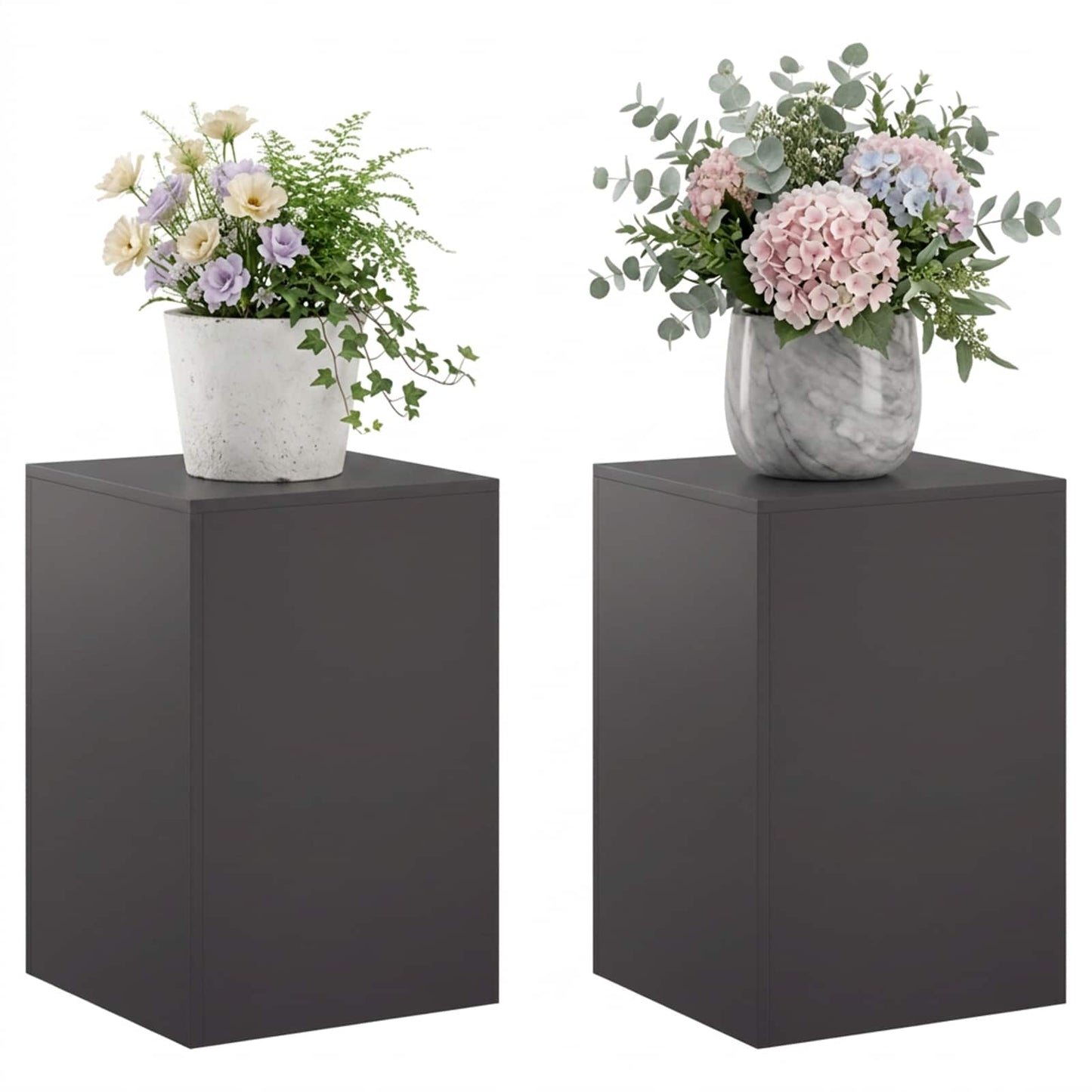 vidaXL Plant Stand 2 pcs Black 40 x 40 x 60 cm Steel