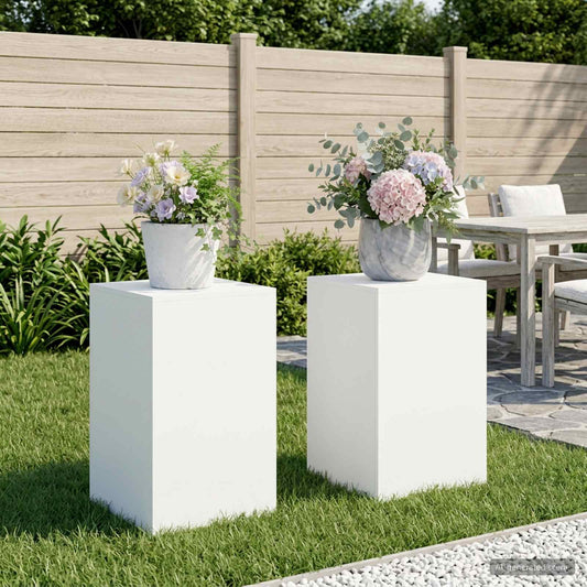 vidaXL Plant Stand 2 pcs White 40 x 40 x 60 cm Steel