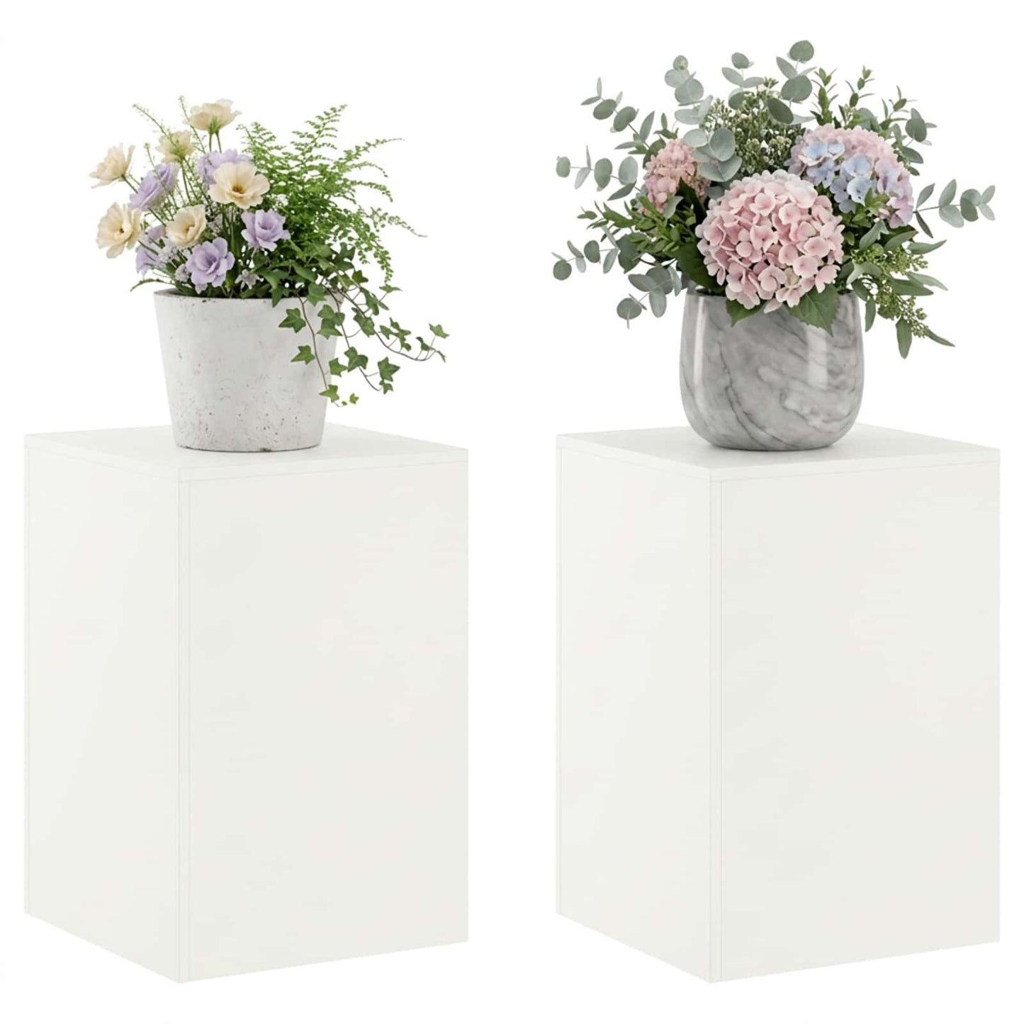 vidaXL Plant Stand 2 pcs White 40 x 40 x 60 cm Steel