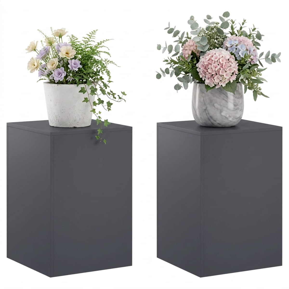 vidaXL Plant Stand 2 pcs Anthracite 40 x 40 x 60 cm Galvanised Steel