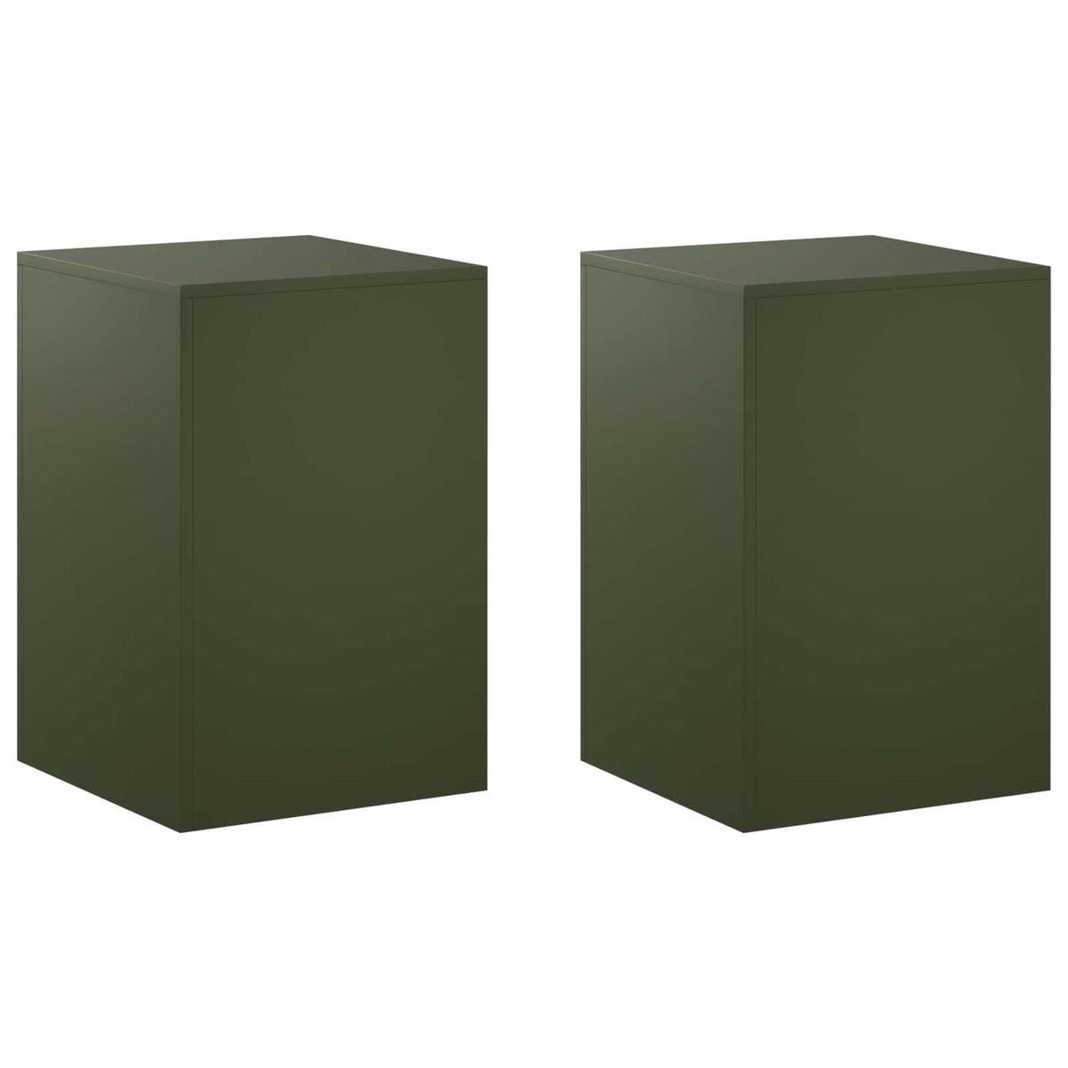 vidaXL Plant Stand 2 pcs Olive Green 40 x 40 x 60 cm Steel