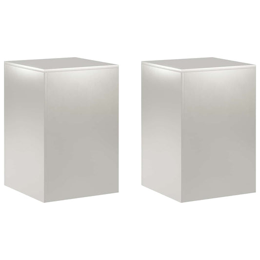 vidaXL Plant Stand 2 pcs Silver 40 x 40 x 60 cm Steel