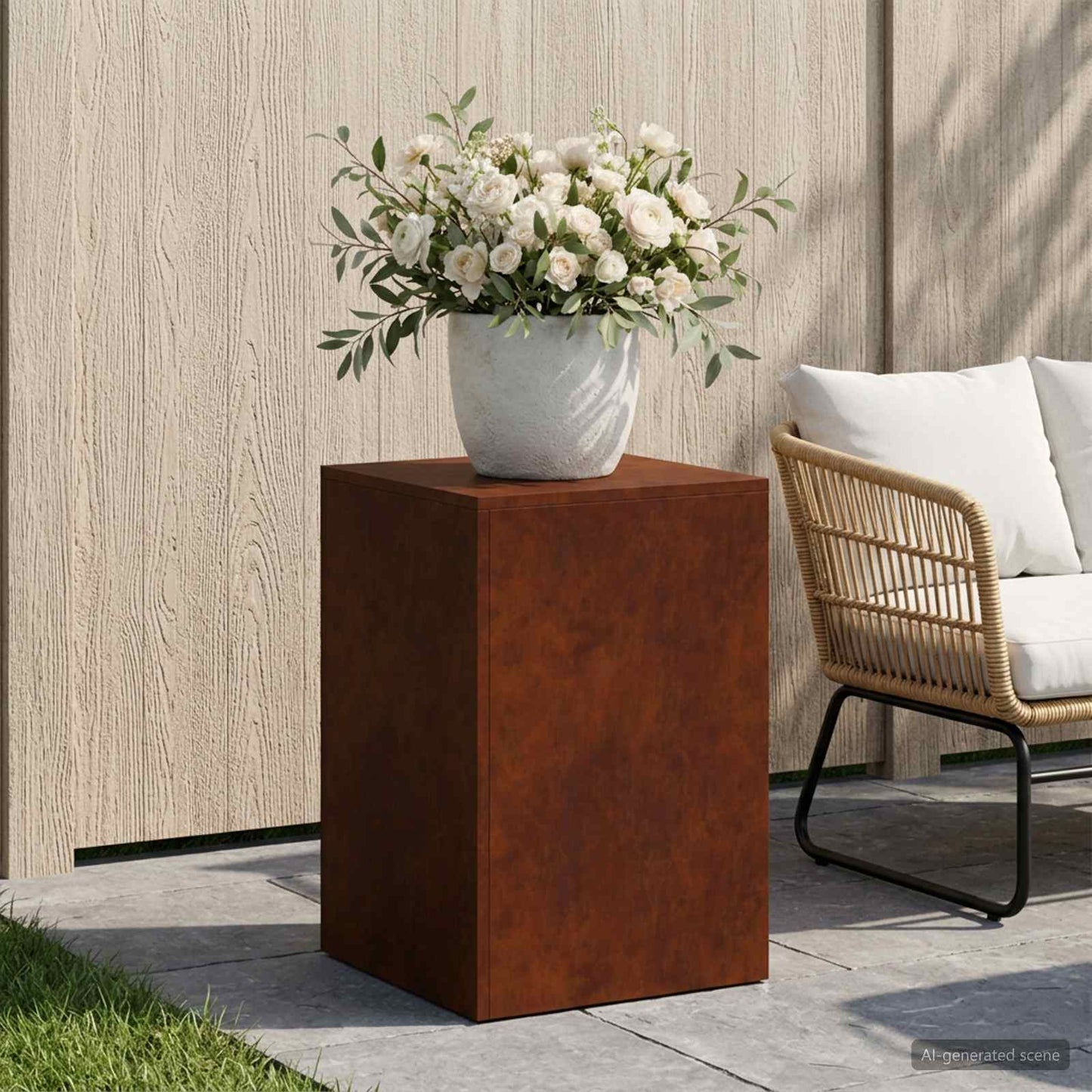 vidaXL Plant Stand Rusty 40 x 40 x 60 cm Weathering Steel