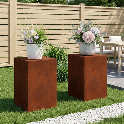 vidaXL Plant Stand 2 pcs Rusty 40 x 40 x 60 cm Weathering Steel