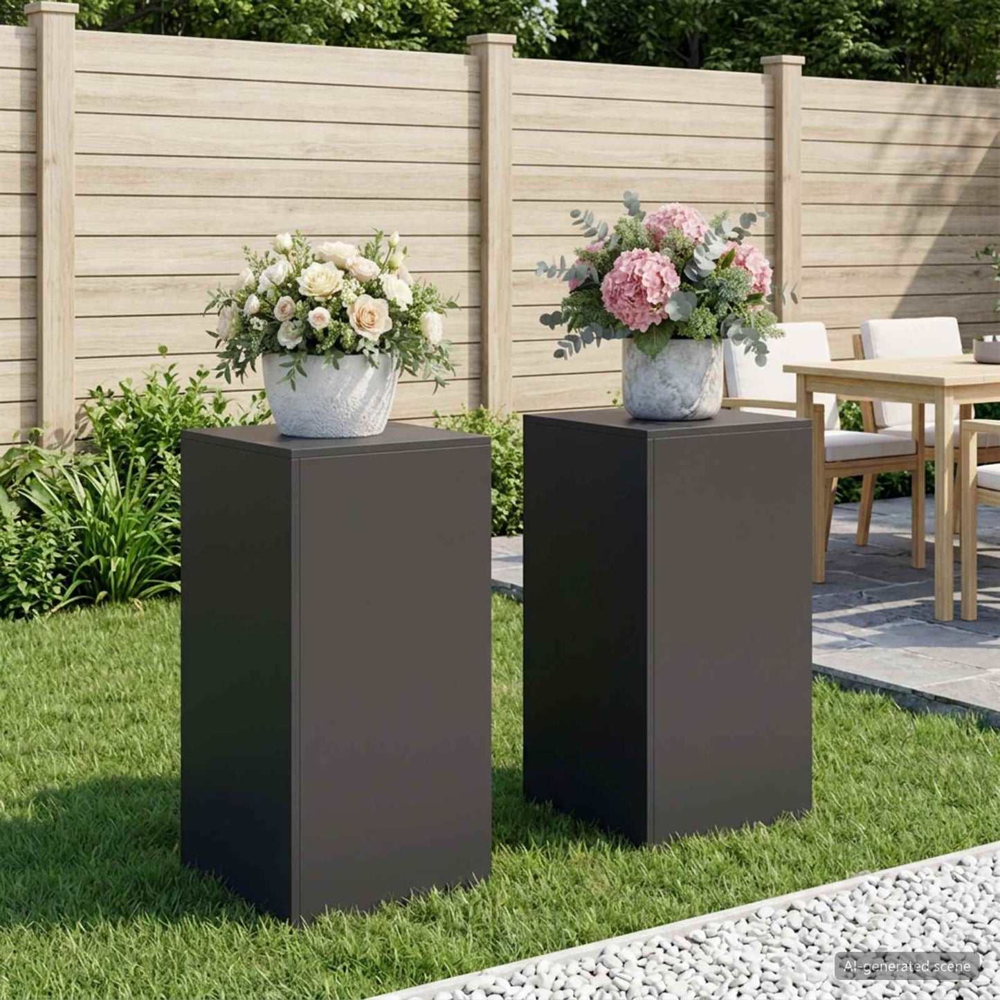 vidaXL Plant Stand 2 pcs Black 40 x 40 x 80 cm Steel