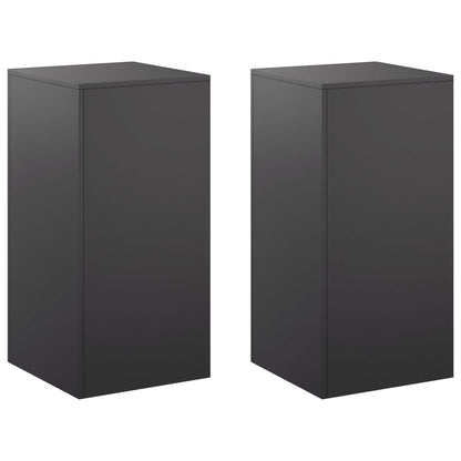 vidaXL Plant Stand 2 pcs Black 40 x 40 x 80 cm Steel
