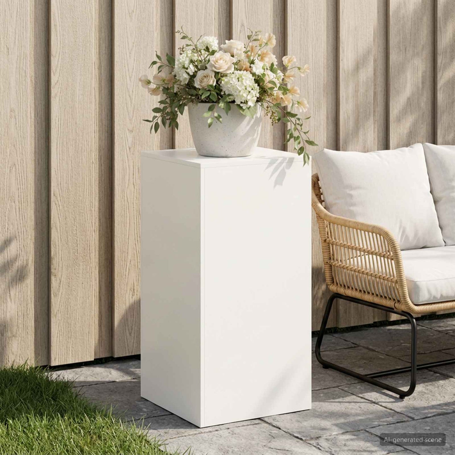 vidaXL Plant Stand White 40 x 40 x 80 cm Steel