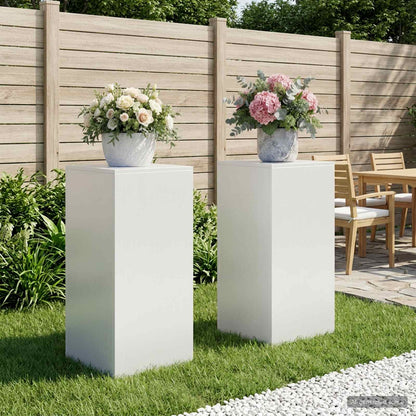 vidaXL Plant Stand 2 pcs White 40 x 40 x 80 cm Steel