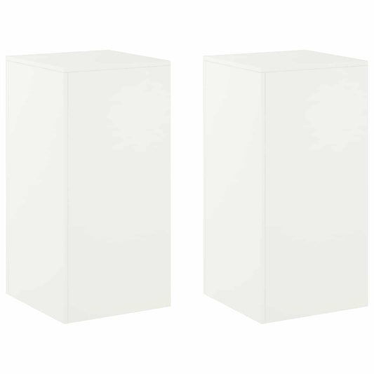 vidaXL Plant Stand 2 pcs White 40 x 40 x 80 cm Steel