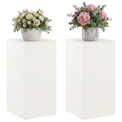 vidaXL Plant Stand 2 pcs White 40 x 40 x 80 cm Steel
