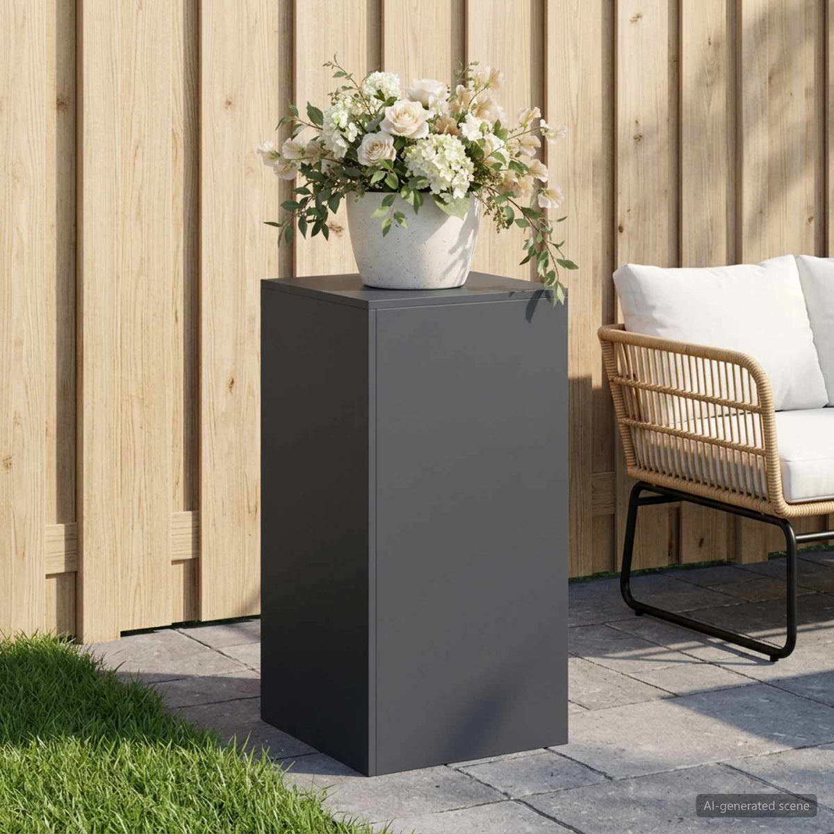 vidaXL Plant Stand Anthracite 40 x 40 x 80 cm Stainless Steel