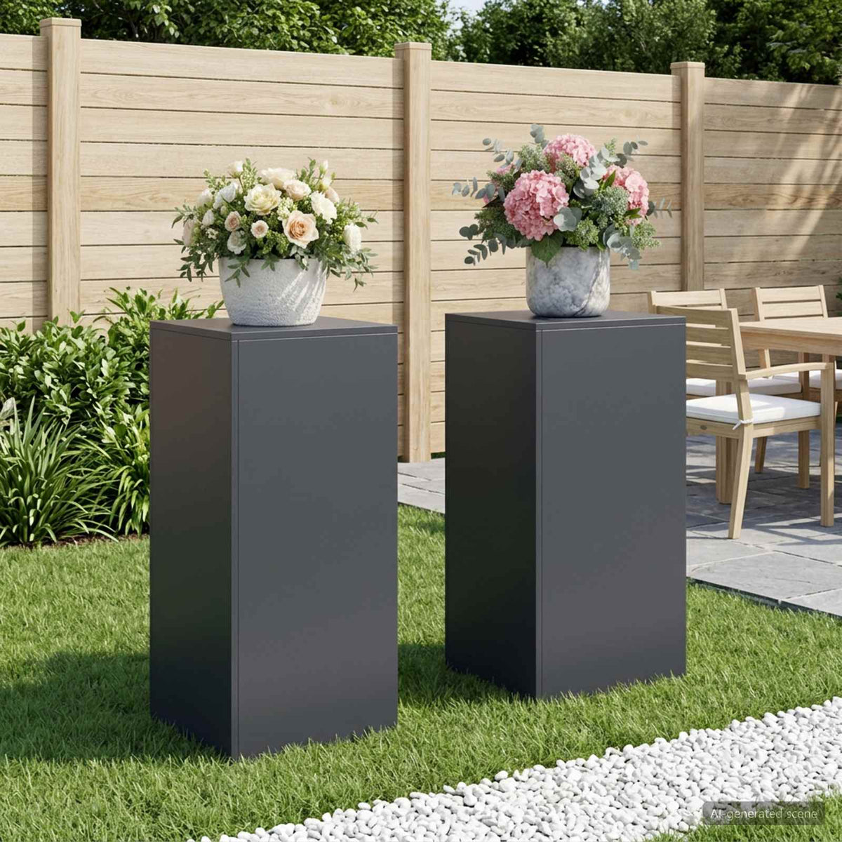 vidaXL Plant Stand 2 pcs Anthracite 40 x 40 x 80 cm Galvanised Steel