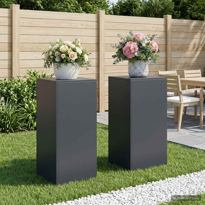 vidaXL Plant Stand 2 pcs Anthracite 40 x 40 x 80 cm Galvanised Steel
