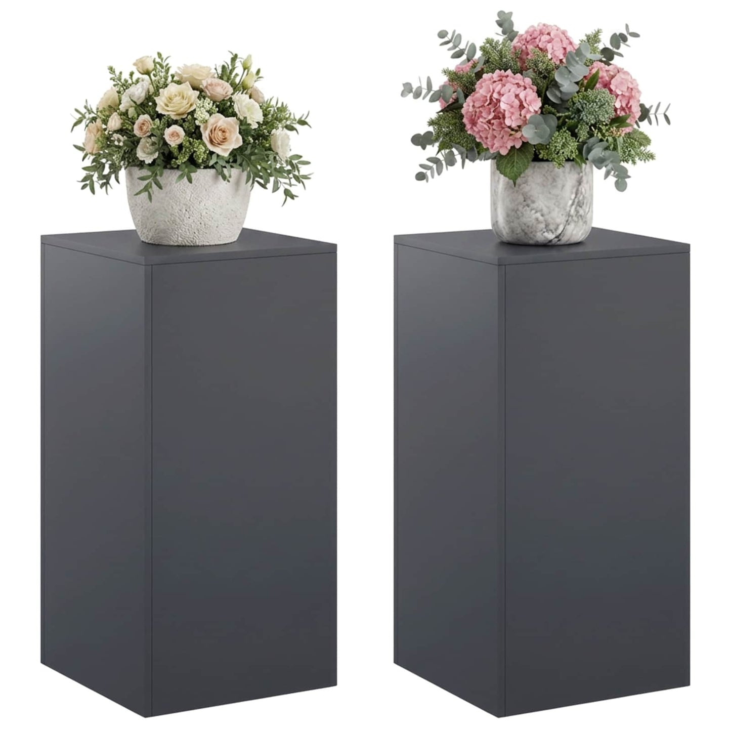 vidaXL Plant Stand 2 pcs Anthracite 40 x 40 x 80 cm Galvanised Steel