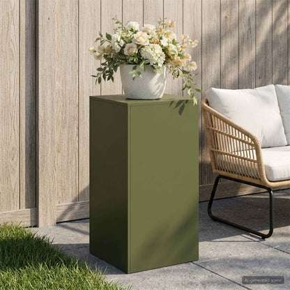 vidaXL Plant Stand Olive Green 40 x 40 x 80 cm Weathering Steel