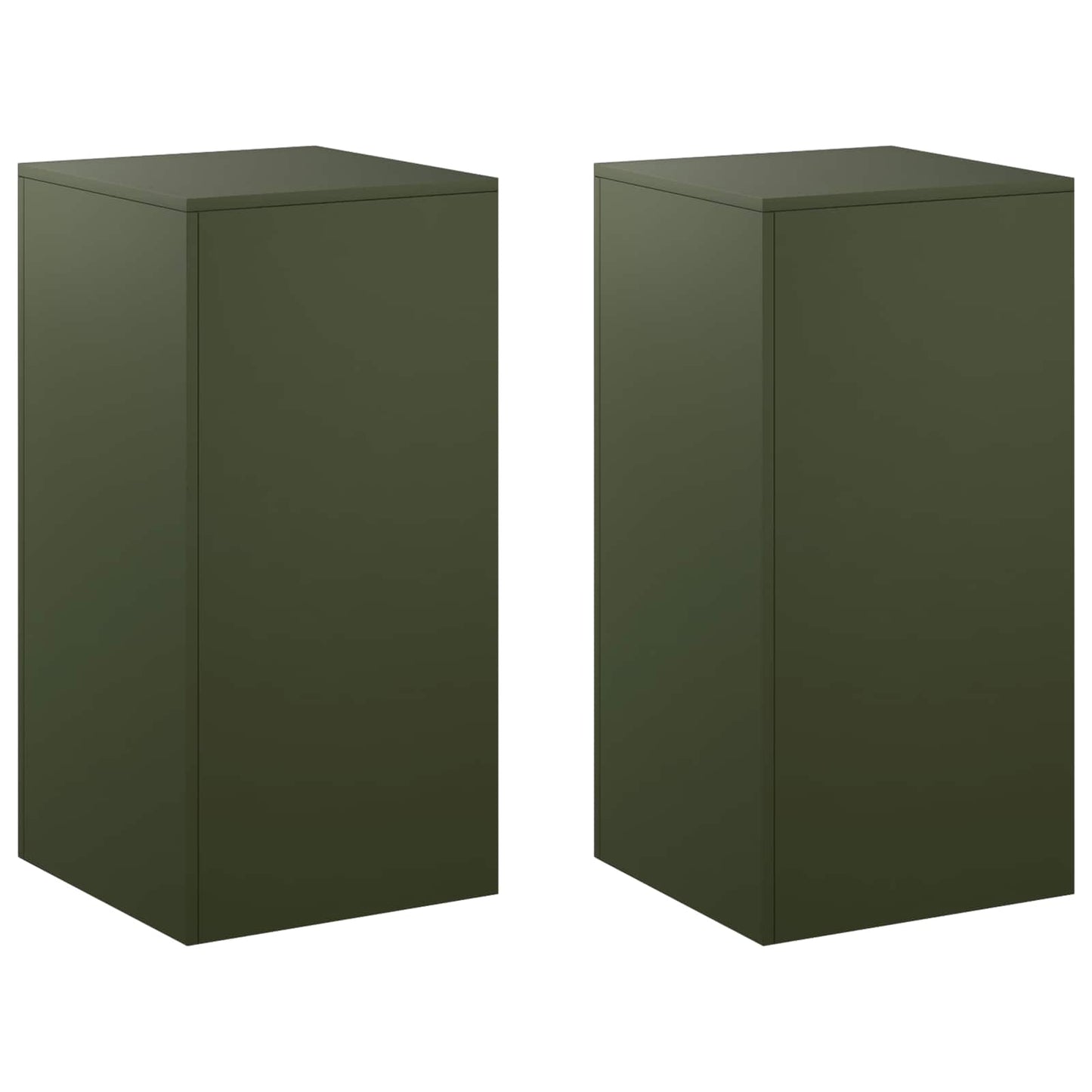 vidaXL Plant Stand 2 pcs Olive Green 40 x 40 x 80 cm Steel