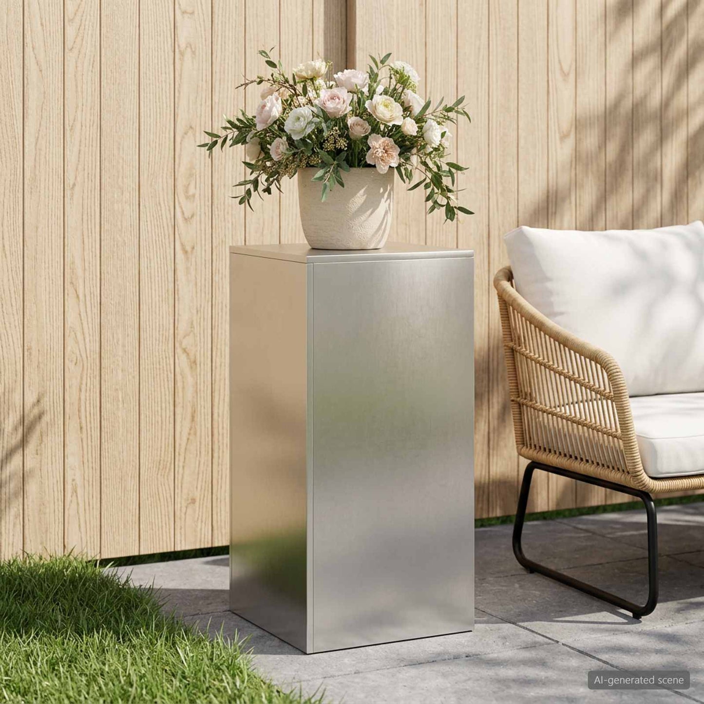 vidaXL Plant Stand Silver 40 x 40 x 80 cm Steel