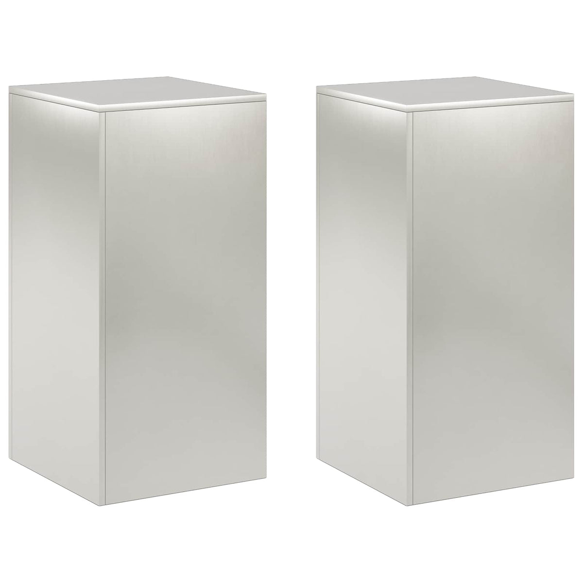 vidaXL Plant Stand 2 pcs Silver 40 x 40 x 80 cm Steel