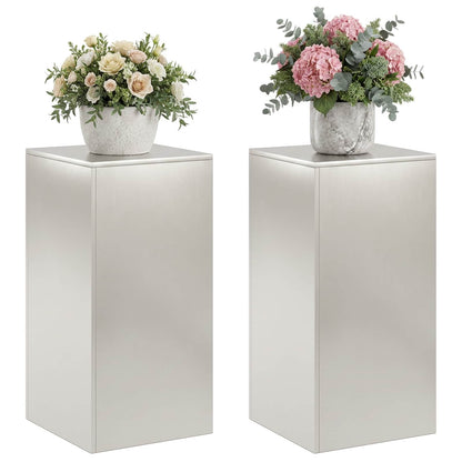 vidaXL Plant Stand 2 pcs Silver 40 x 40 x 80 cm Steel