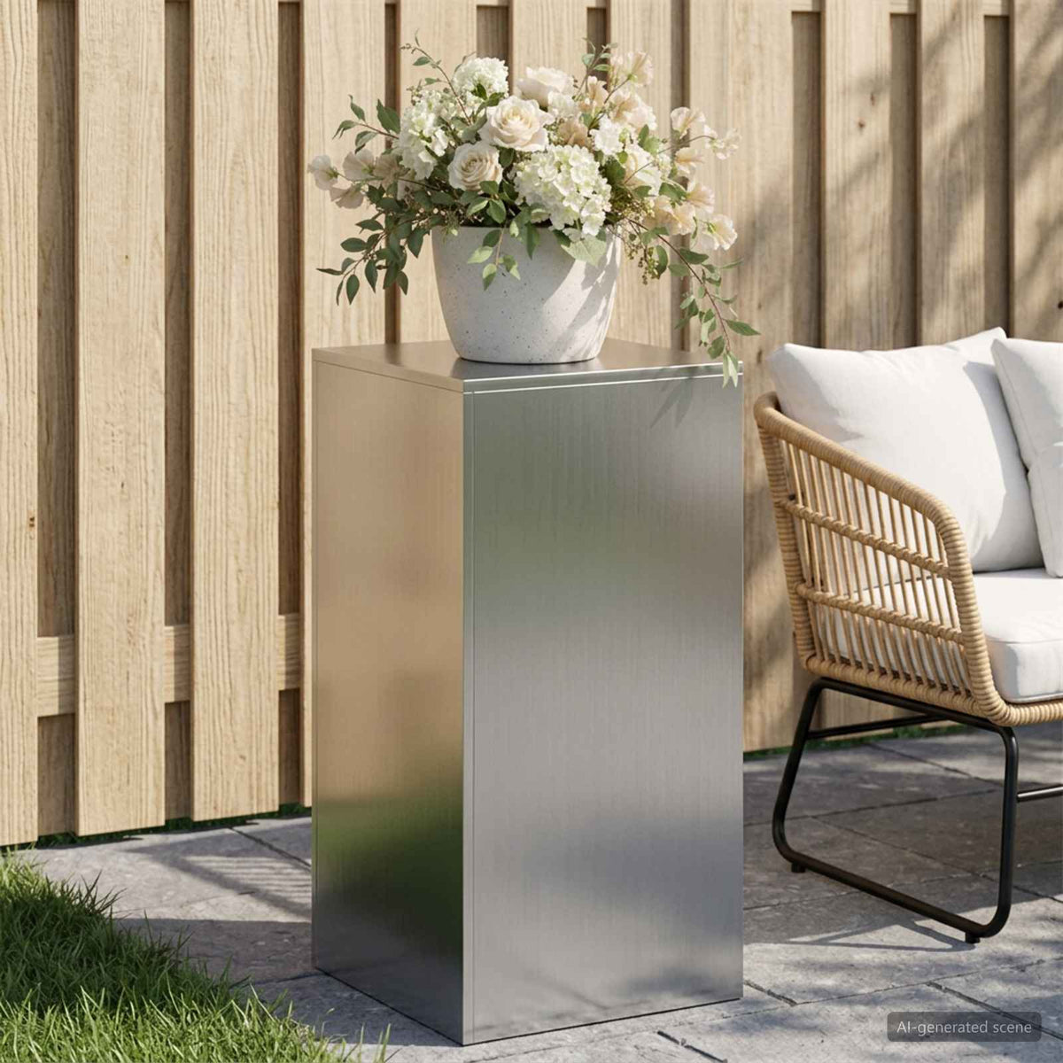 vidaXL Plant Stand Silver 40 x 40 x 80 cm Steel