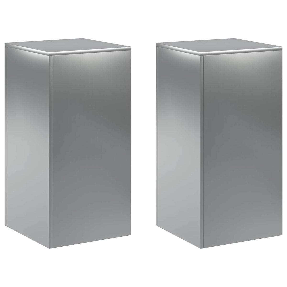 vidaXL Plant Stand 2 pcs Silver 40 x 40 x 80 cm Stainless Steel