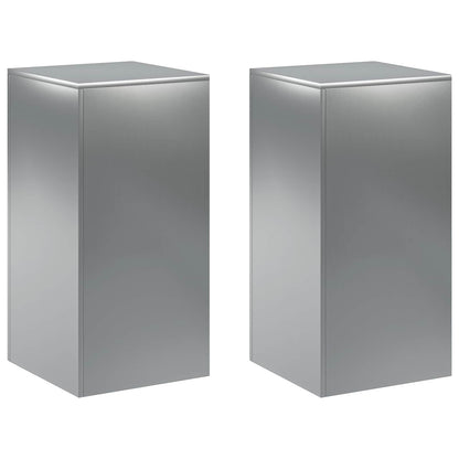 vidaXL Plant Stand 2 pcs Silver 40 x 40 x 80 cm Stainless Steel