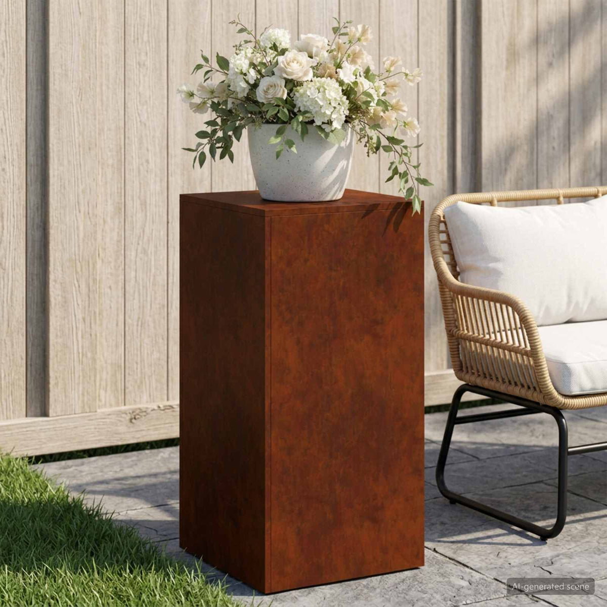 vidaXL Plant Stand Rusty 40 x 40 x 80 cm Weathering Steel