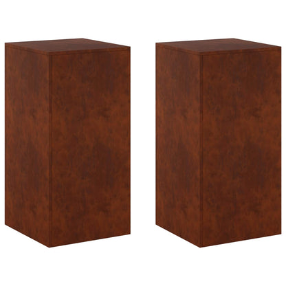 vidaXL Plant Stand 2 pcs Rusty 40 x 40 x 80 cm Weathering Steel