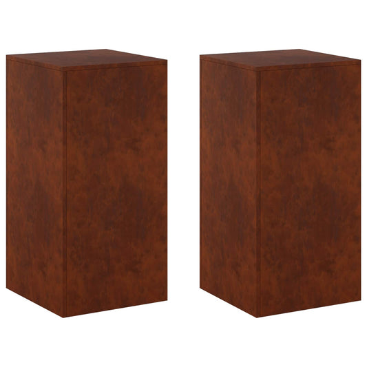 vidaXL Plant Stand 2 pcs Rusty 40 x 40 x 80 cm Weathering Steel