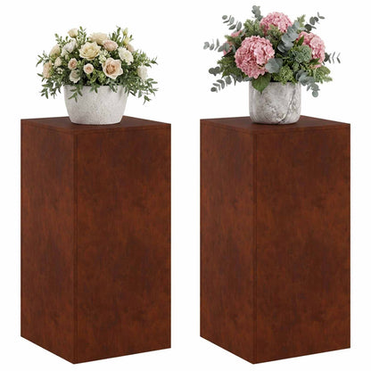vidaXL Plant Stand 2 pcs Rusty 40 x 40 x 80 cm Weathering Steel