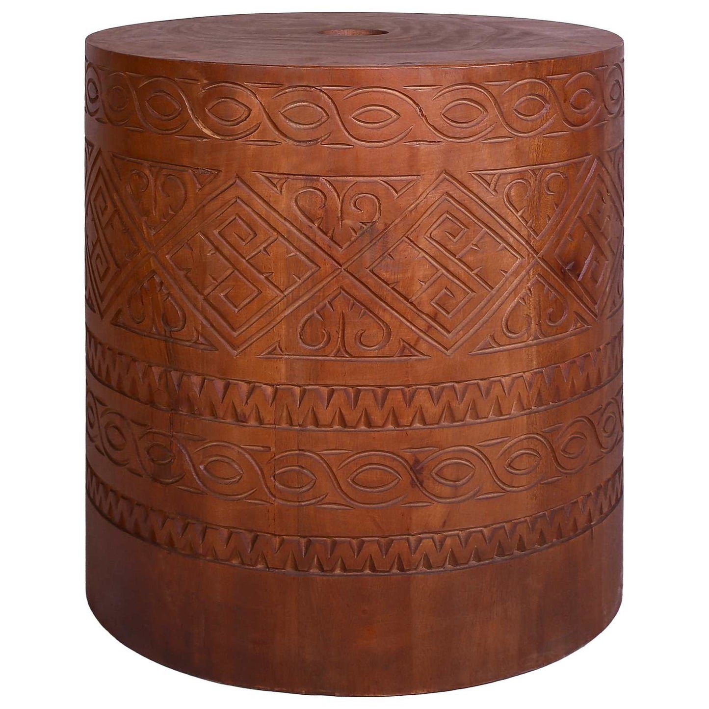 vidaXL Parasol Base 21 kg Brown Solid Mahogany Wood Hand Carved