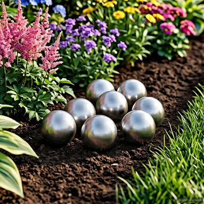 vidaXL Brushed Ball 8 pcs Ø 5 cm Silver Stainless Steel 201