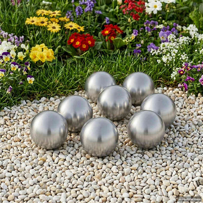 vidaXL Brushed Ball 8 pcs Ø 5 cm Silver Stainless Steel 201