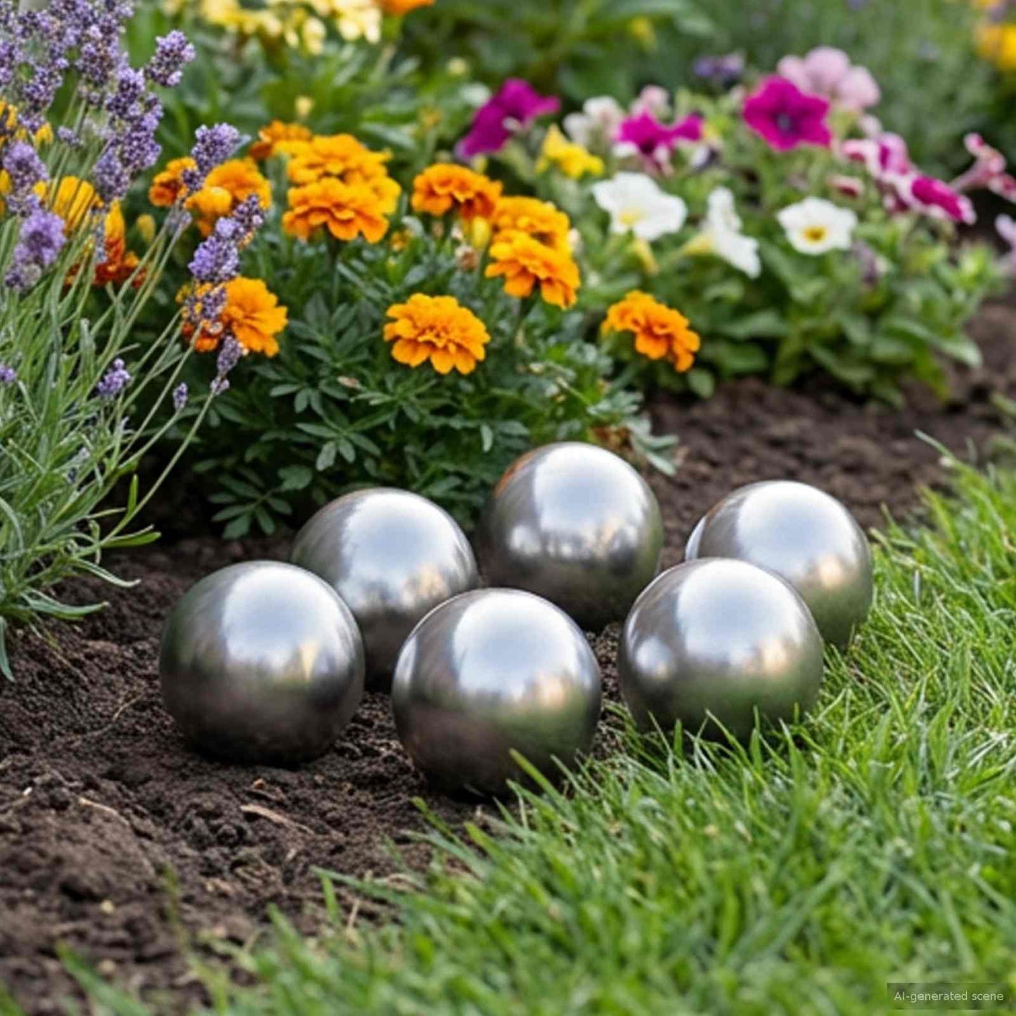 vidaXL Brushed Ball 6 pcs Ø 7.5 cm Silver Stainless Steel 201