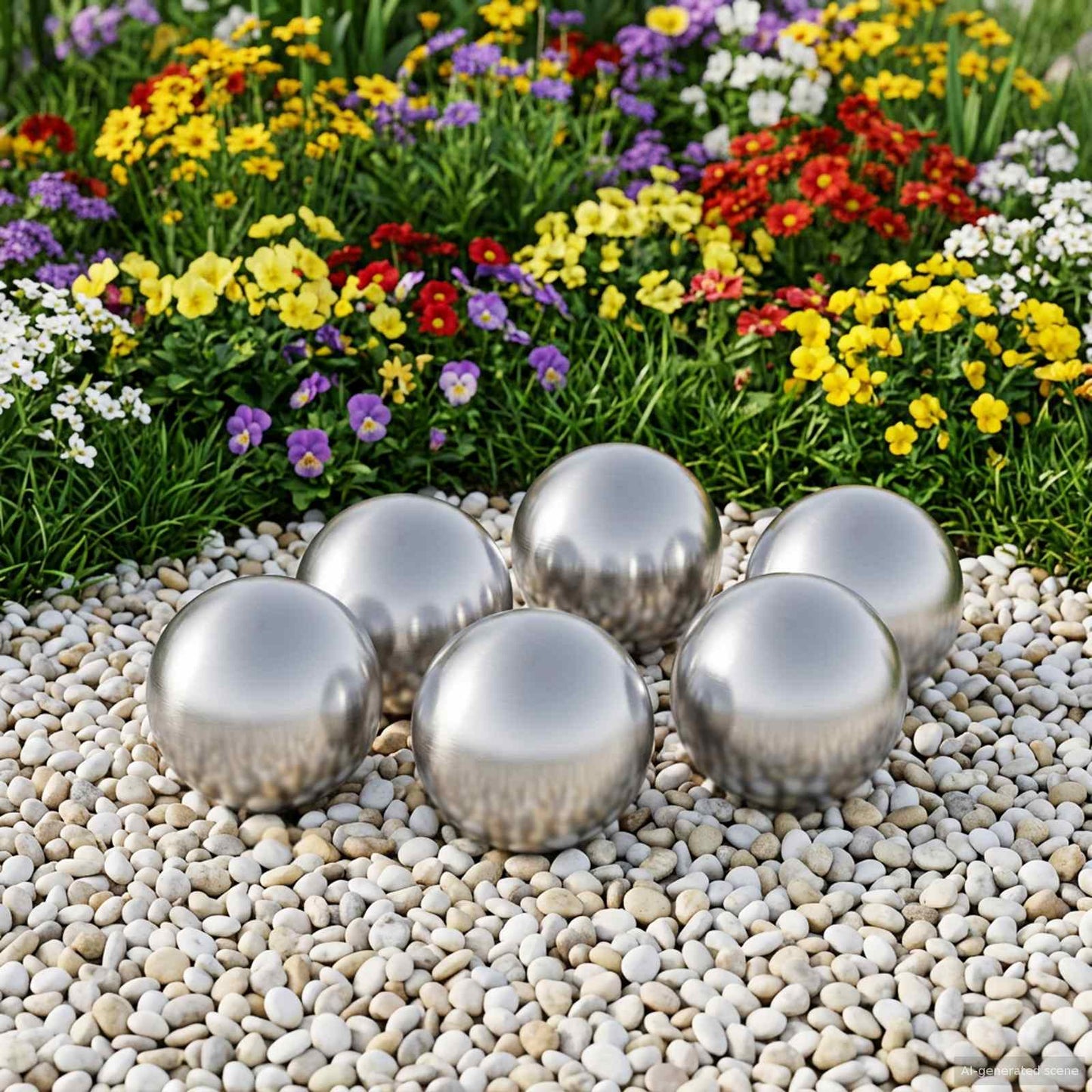 vidaXL Brushed Ball 6 pcs Ø 7.5 cm Silver Stainless Steel 201
