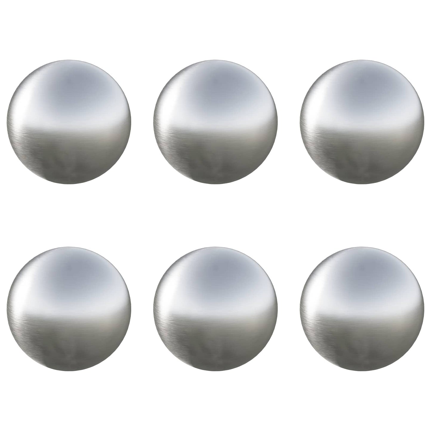 vidaXL Brushed Ball 6 pcs Ø 7.5 cm Silver Stainless Steel 201