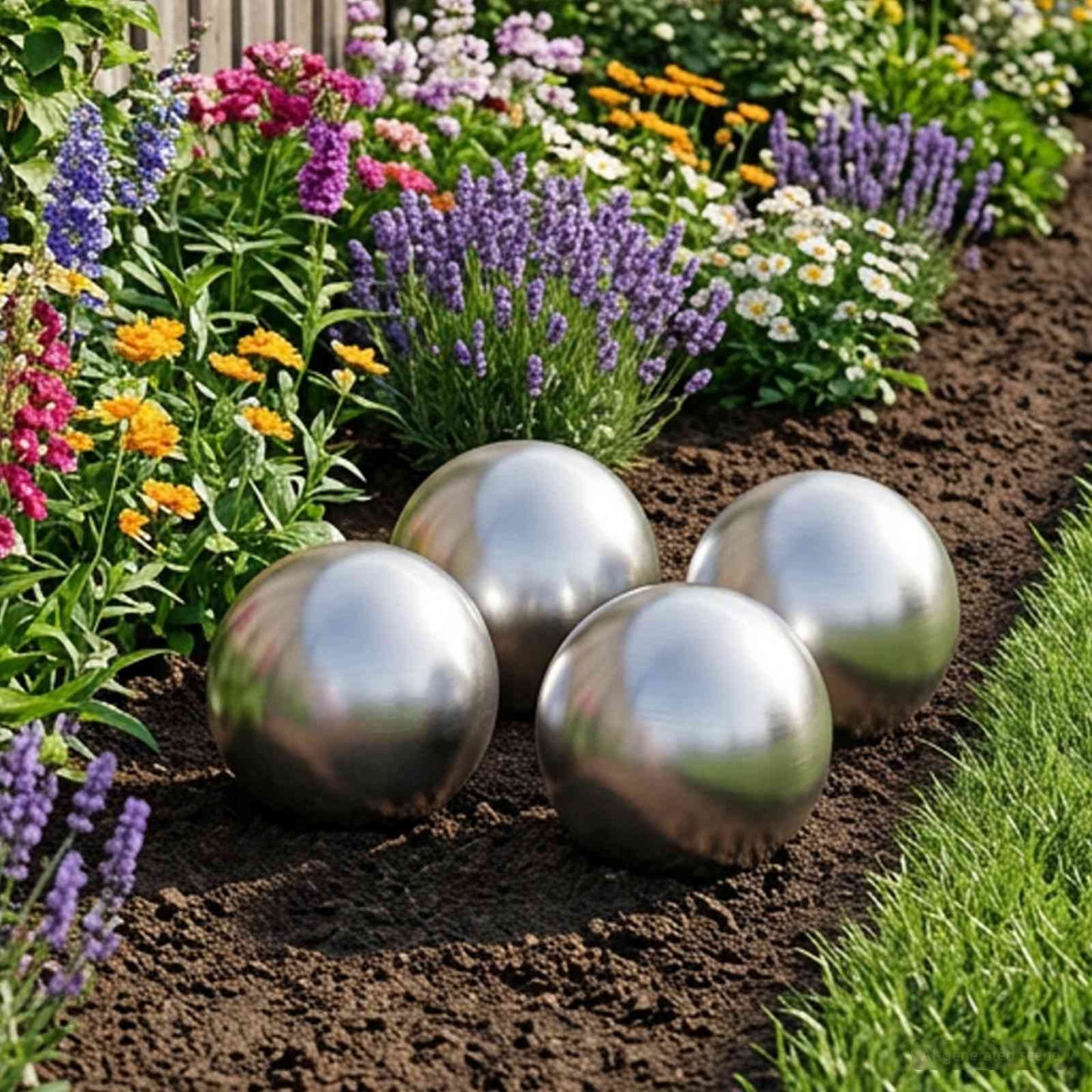 vidaXL Brushed Ball 4 pcs Ø 10 cm Silver Stainless Steel 201