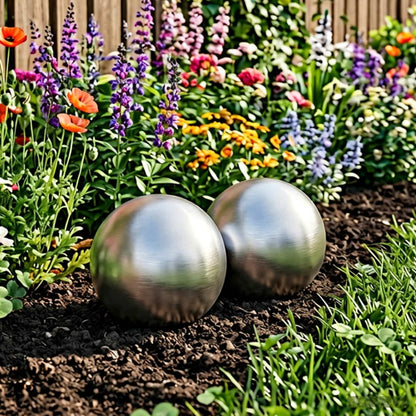 vidaXL Brushed Ball 2 pcs Ø 15 cm Silver Stainless Steel 201