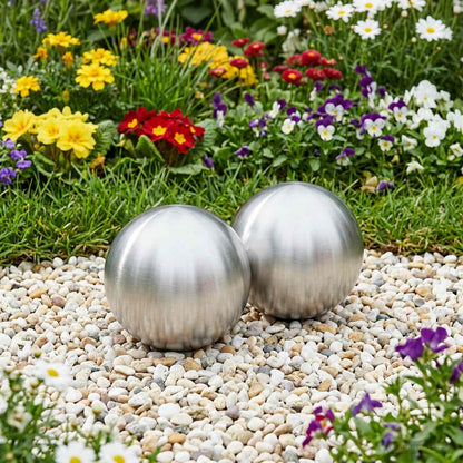 vidaXL Brushed Ball 2 pcs Ø 15 cm Silver Stainless Steel 201