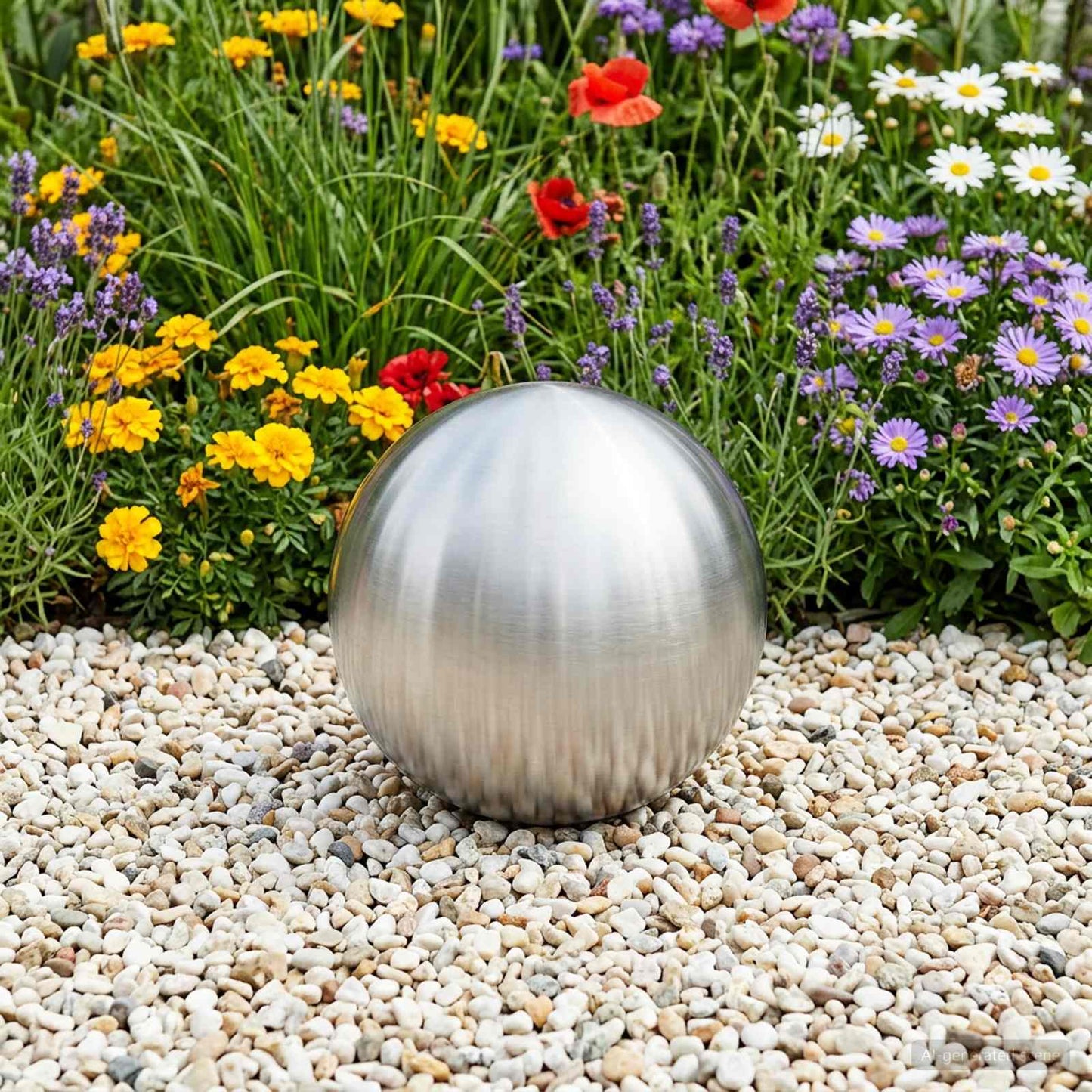 vidaXL Brushed Ball Ø 20 cm Silver Stainless Steel 201