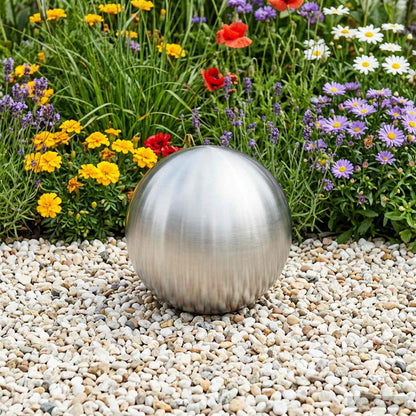 vidaXL Brushed Ball Ø 20 cm Silver Stainless Steel 201